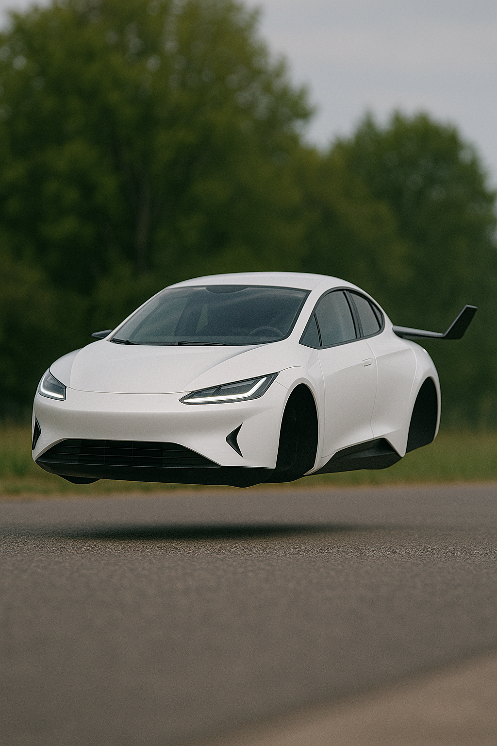 Flying car hovering