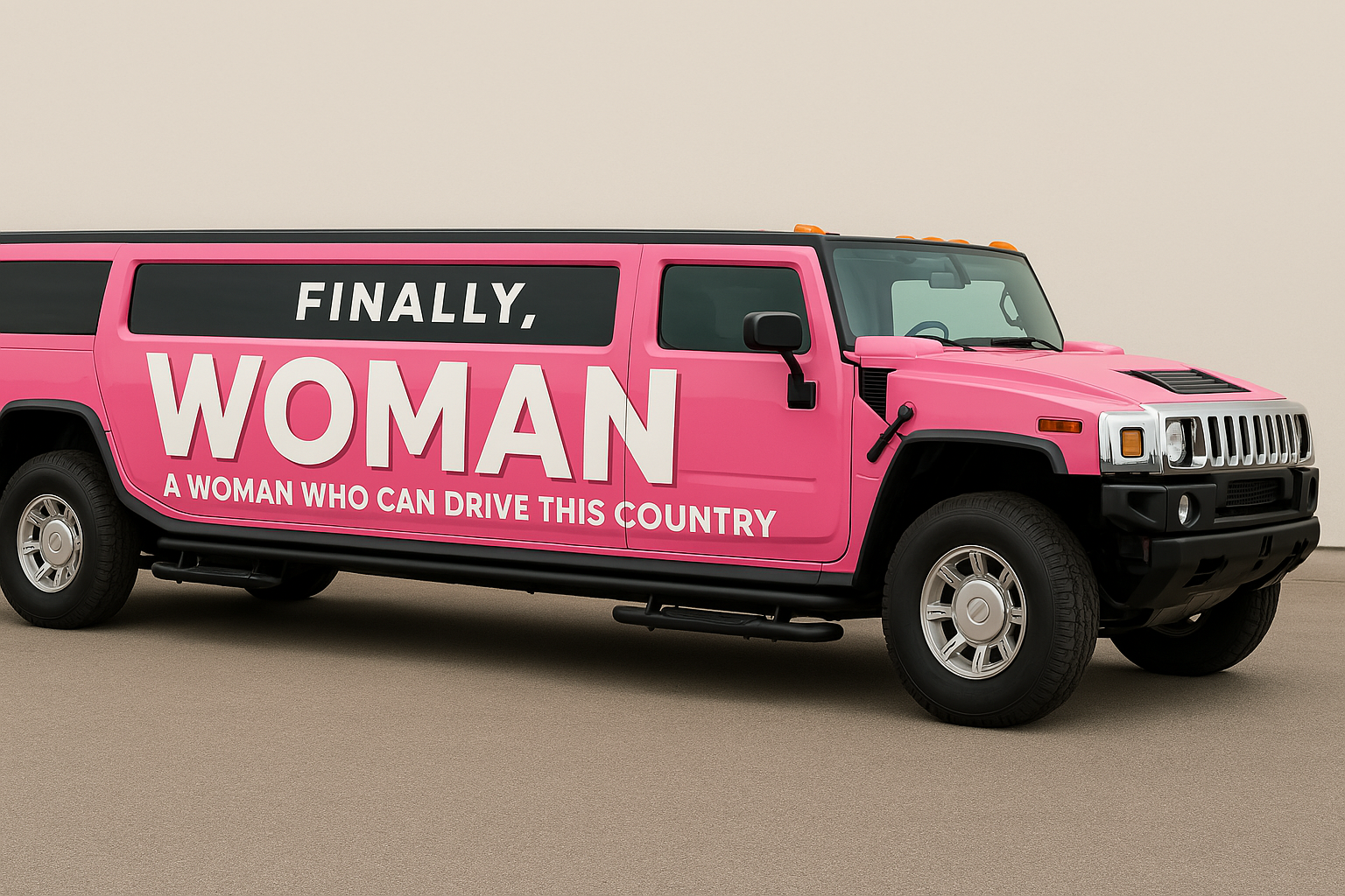 Pink Hummer campaign vehicle