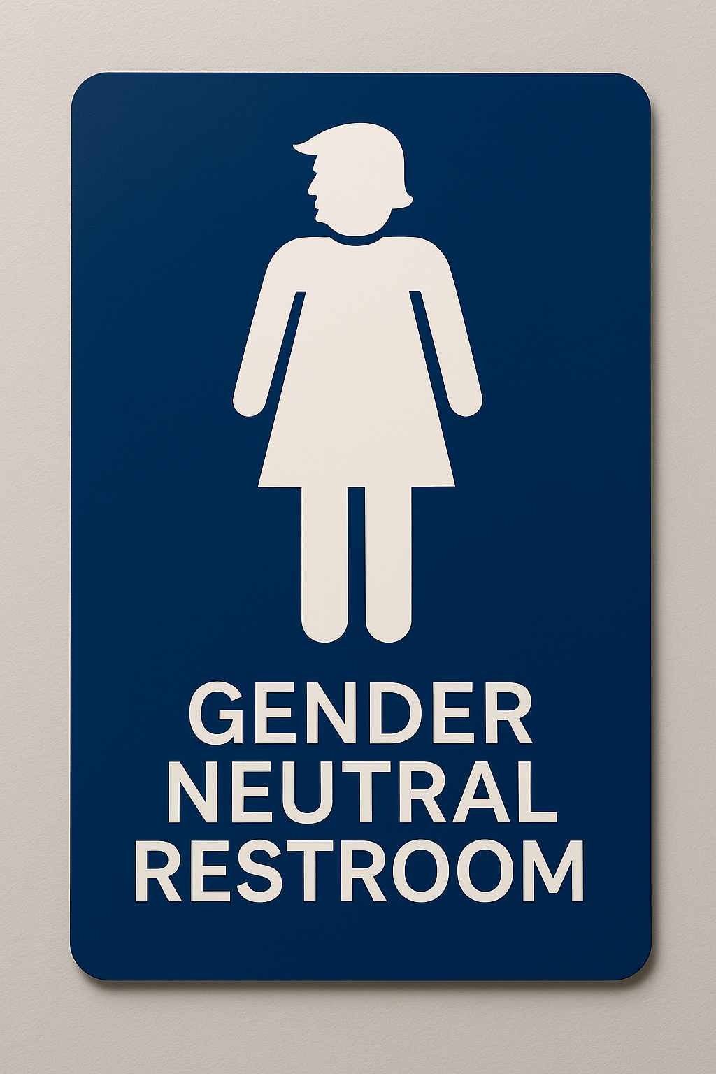 Trump bathroom sign
